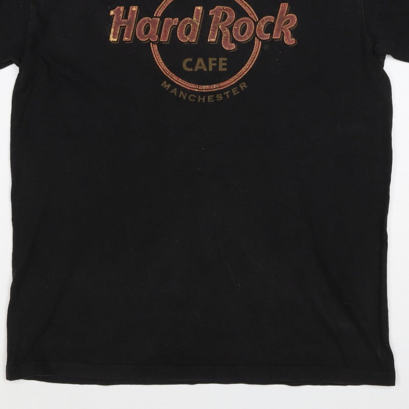 Hard Rock Cafe Manchester Unisex Black S Basic Cotton T-Shirt