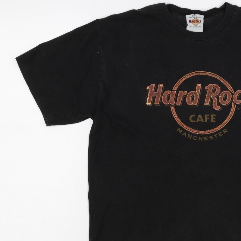 Hard Rock Cafe Manchester Unisex Black S Basic Cotton T-Shirt