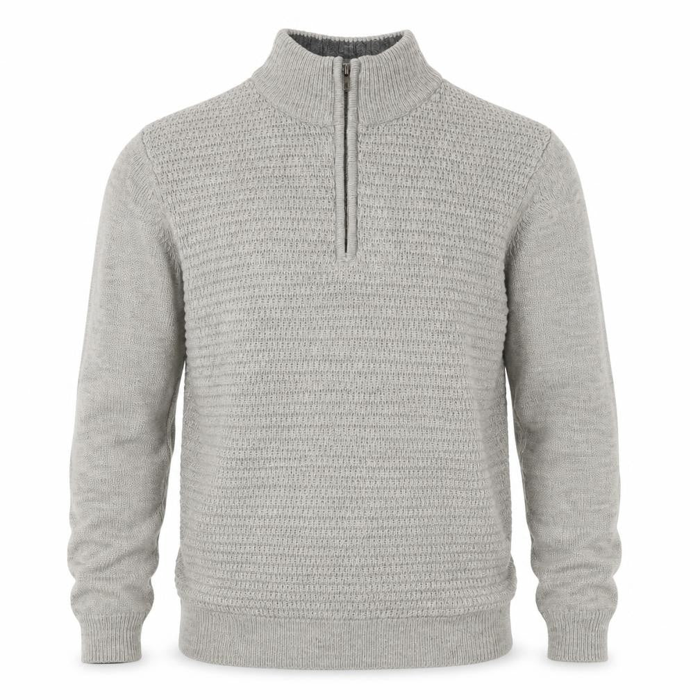 Research Garments Men’s Grey M Half Zip High Neck Wool Blend Jumper