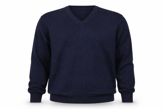 Marks and Spencer Men’s Blue XL Pure Cotton V-Neck Pullover Jumper