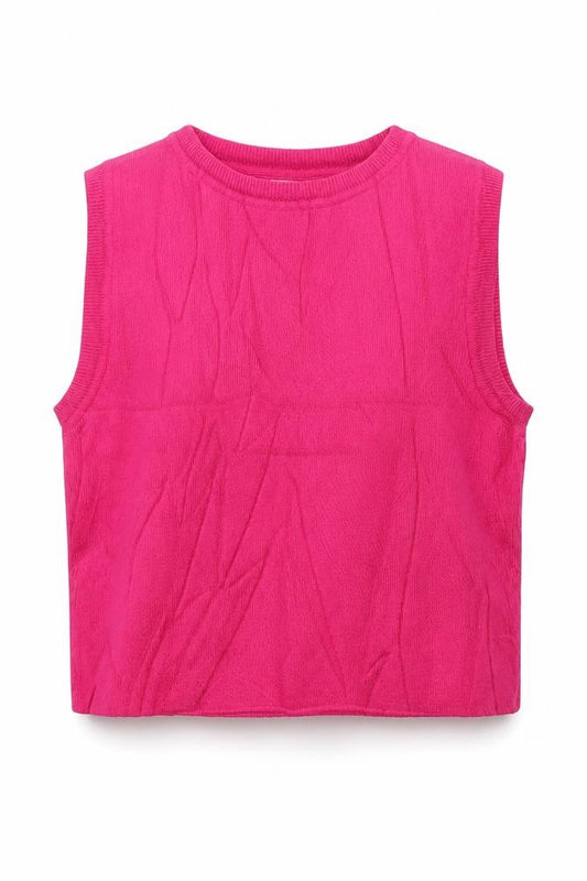 Primark Women Pink M Sleeveless Knit Tank Top Round Neck