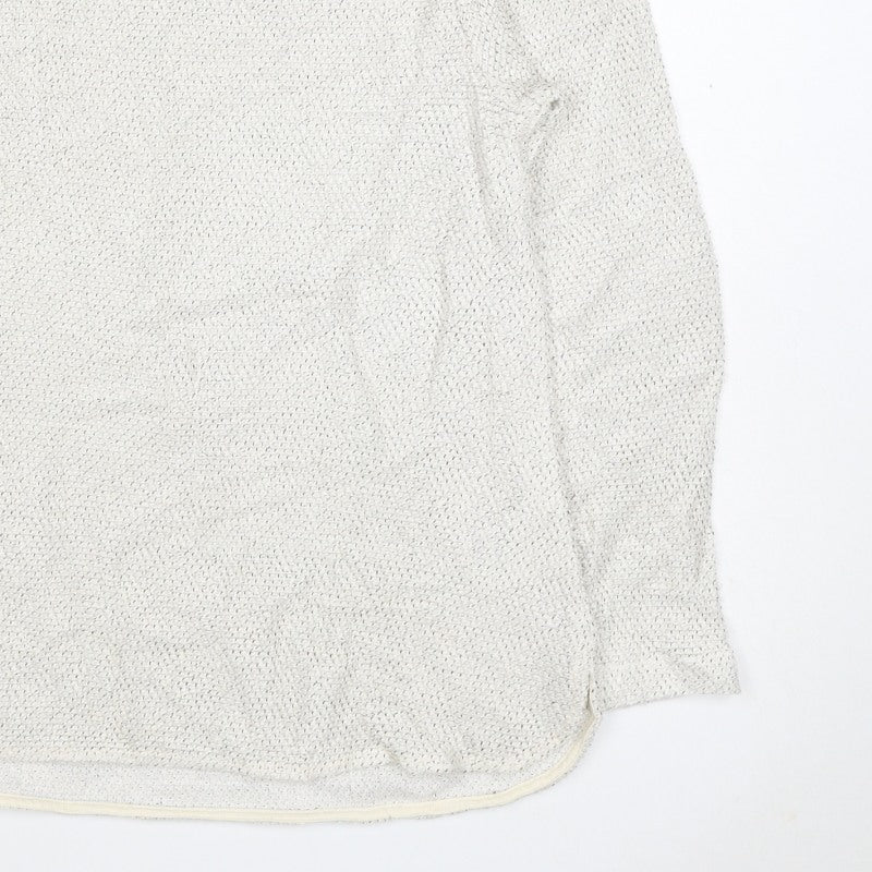 H&M Women Ivory S Open-Knit Long Sleeve Pullover Jumper