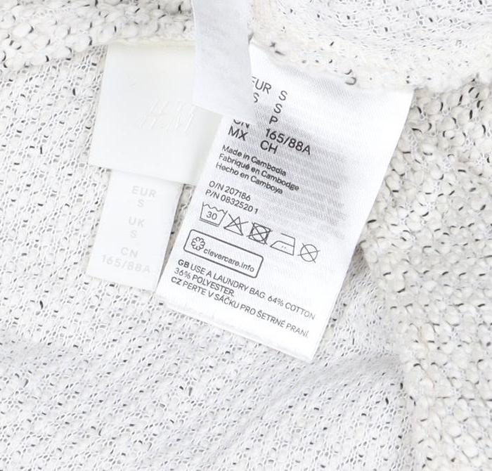 H&M Women Ivory S Open-Knit Long Sleeve Pullover Jumper