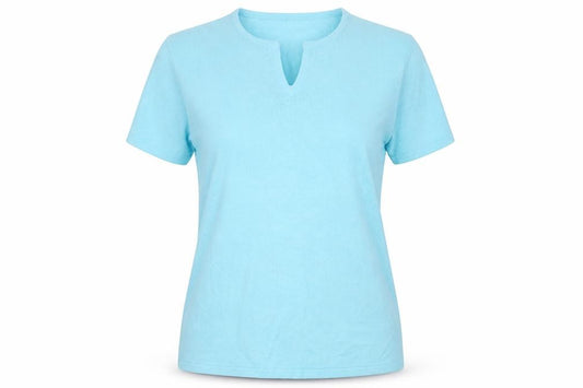Classic Essentials Women’s Blue Size 12 Knit V-Neck Short Sleeve Top