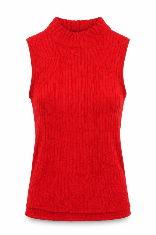 M&S Women’s Red Size 8 Cable Knit Sleeveless Viscose Tank Top
