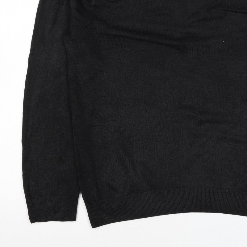 Marks & Spencer Mens Black XL Cashmilon V-Neck Knit Pullover Jumper