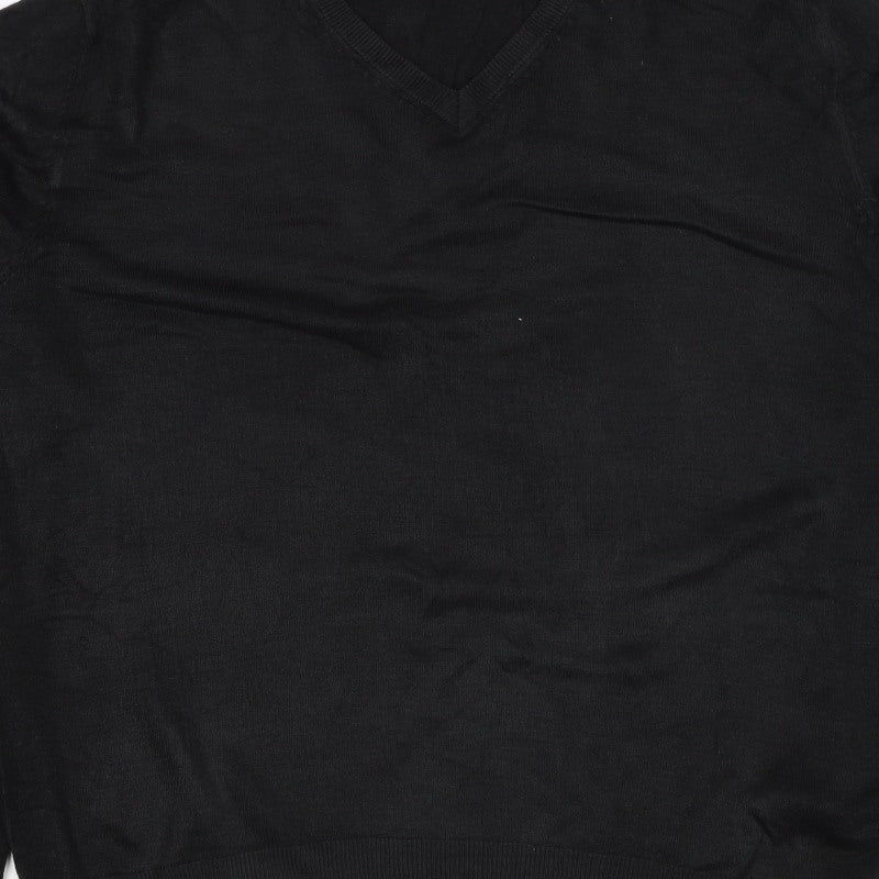 Marks & Spencer Mens Black XL Cashmilon V-Neck Knit Pullover Jumper