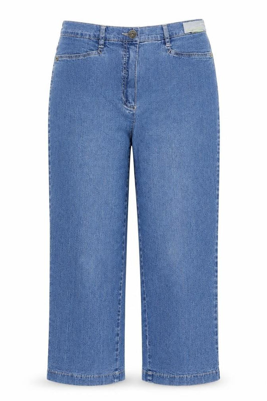 Gardeur Women’s Blue Embroidered Comfort Straight Jeans UK 12