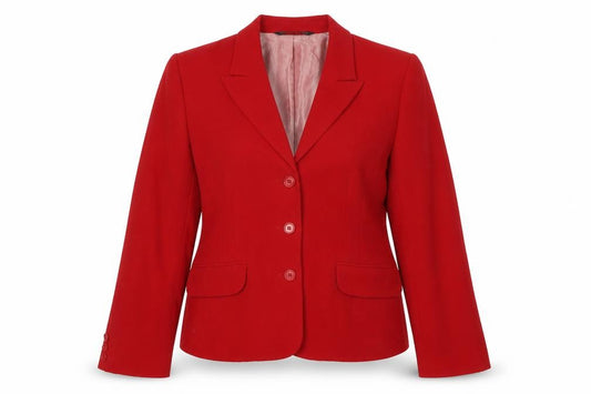 Laura Ashley Women Red Wool Blazer UK 14 Lined Tailored Jacket