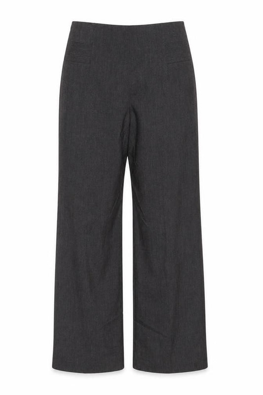 M&S Women’s Grey Herringbone Straight Dress Trousers UK 12 Long