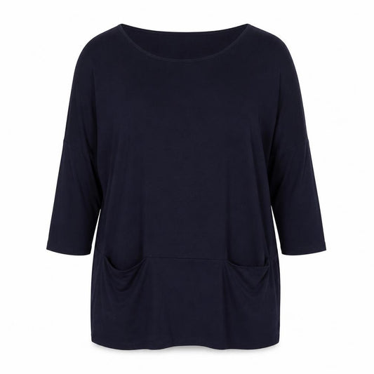 Phase Eight Women’s Navy Blue Size 12 Stretch Jersey 3/4 Sleeve Top