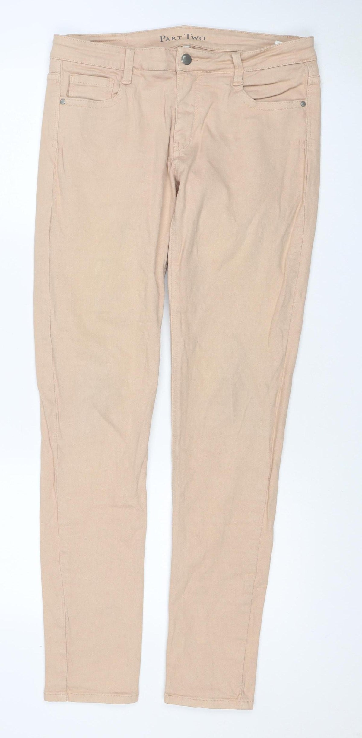 Part Two Women's Beige UK 12 Emma Straight Stretch Jeans