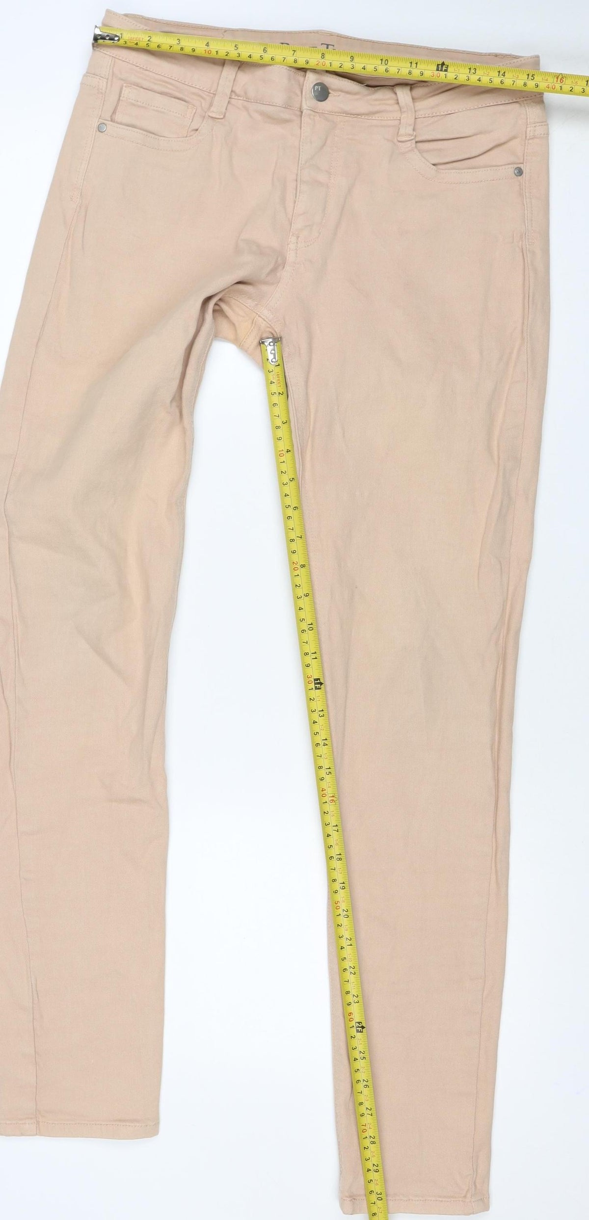 Part Two Women's Beige UK 12 Emma Straight Stretch Jeans