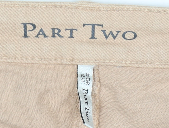 Part Two Women's Beige UK 12 Emma Straight Stretch Jeans