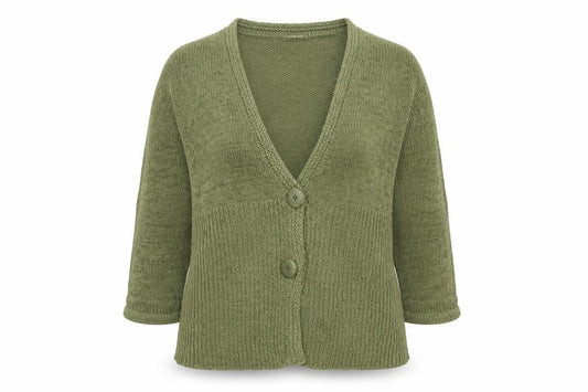 Marks and Spencer Women Green UK 16 Chunky Knit V-Neck Cardigan