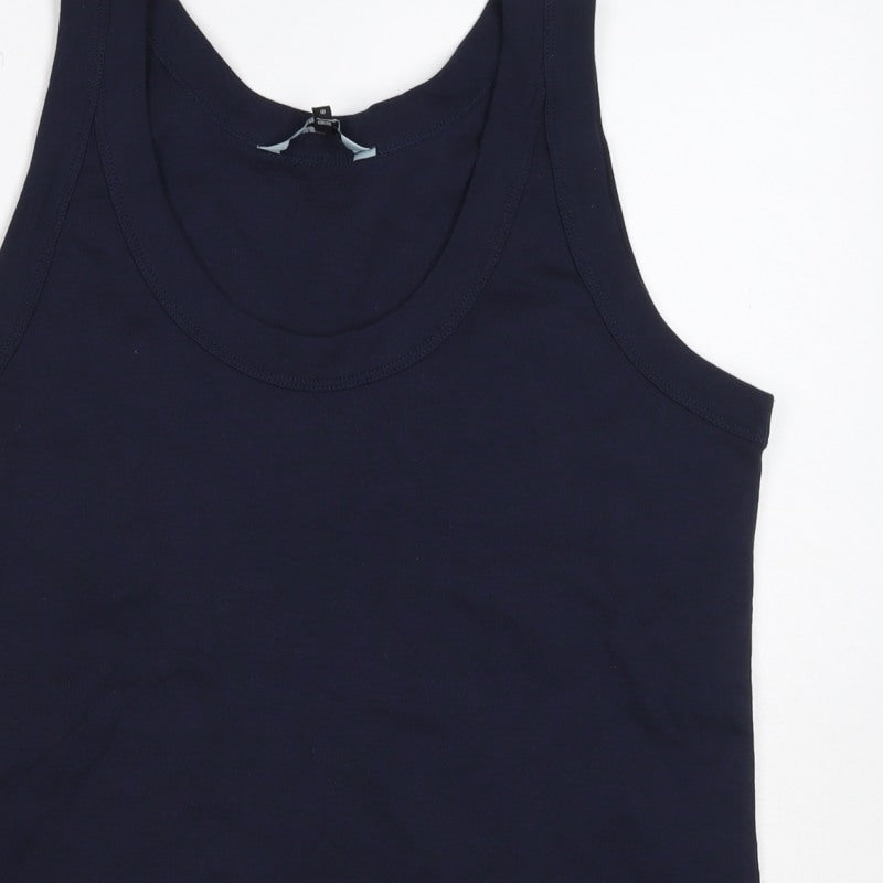 Reachering Women's Navy Size 18 Basic Cotton Scoop Neck Tank Top