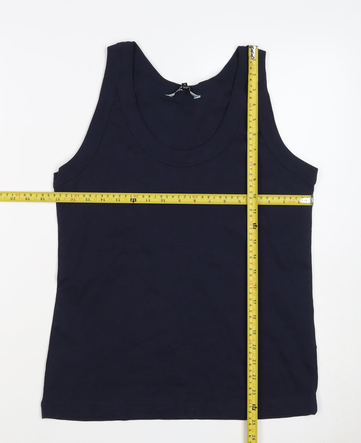 Reachering Women's Navy Size 18 Basic Cotton Scoop Neck Tank Top