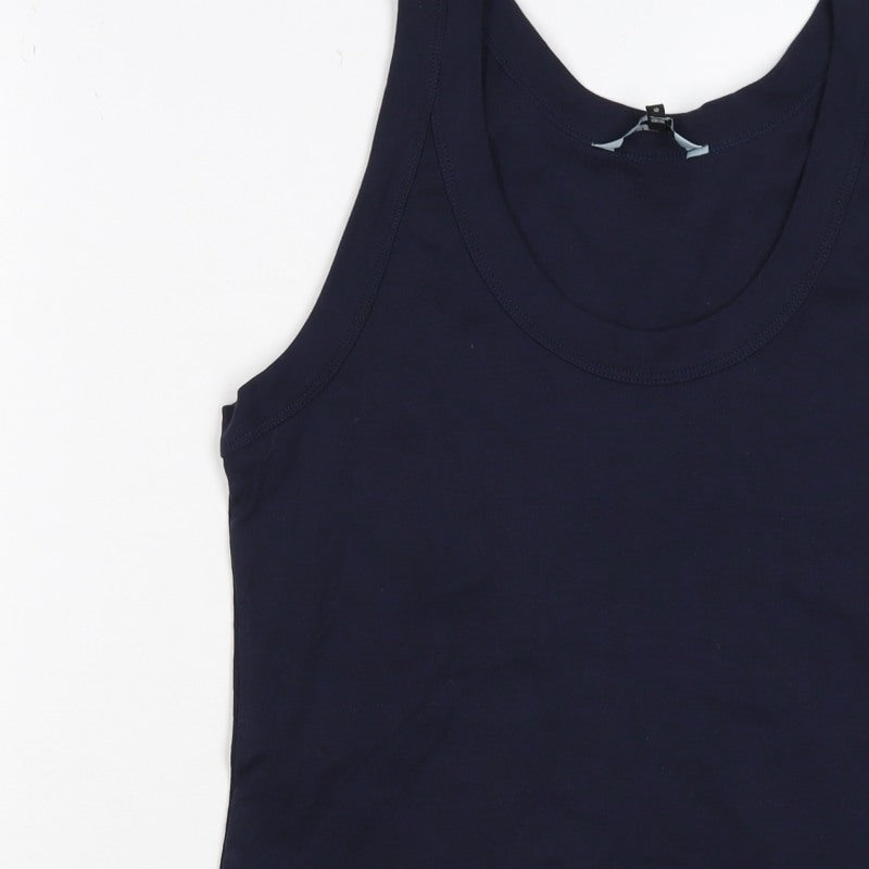 Reachering Women's Navy Size 18 Basic Cotton Scoop Neck Tank Top