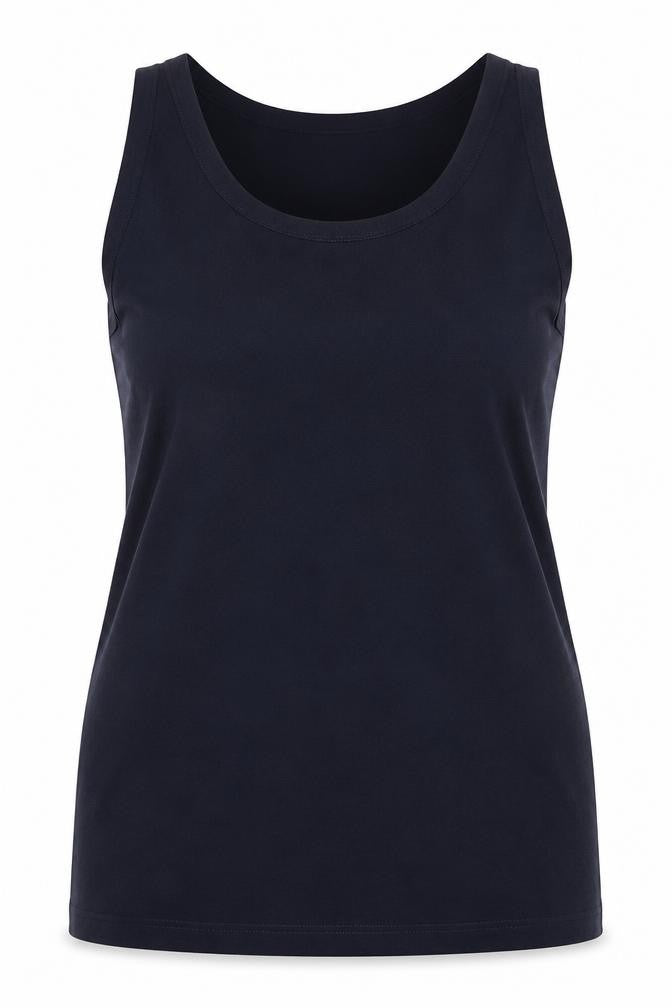 Reachering Women's Navy Size 18 Basic Cotton Scoop Neck Tank Top