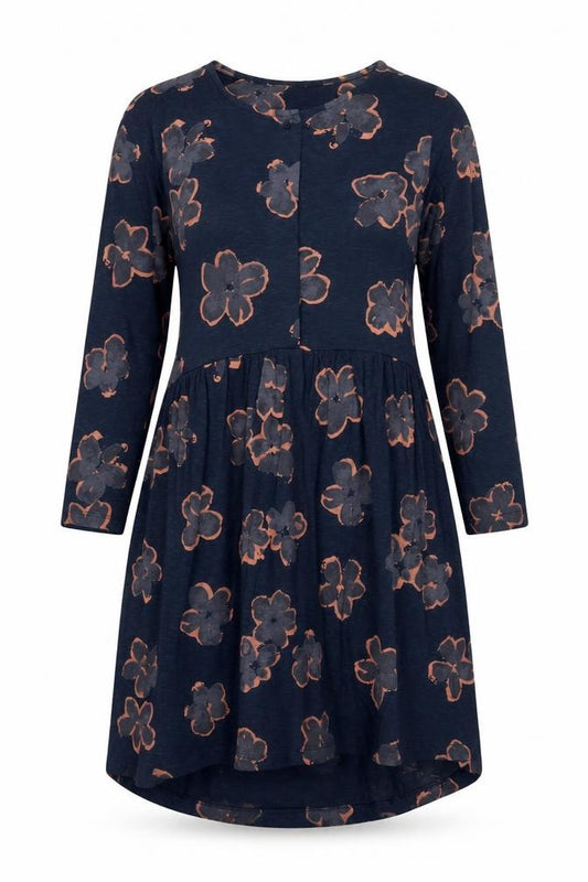 Fat Face Women’s Blue Floral UK 12 Long Sleeve Shirt Dress