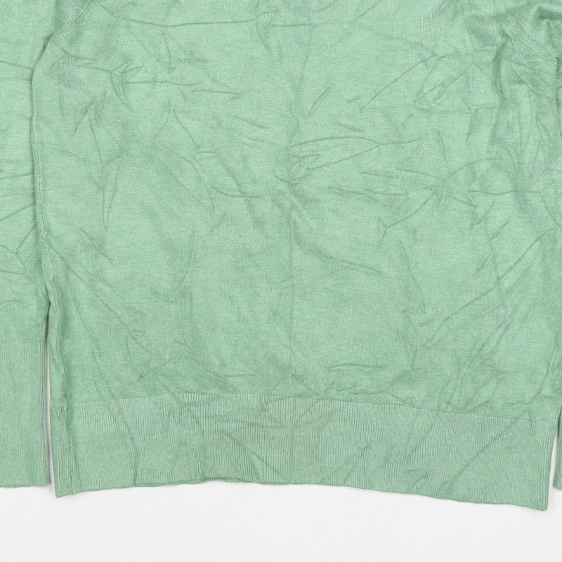 Et Vous Women’s Green Crew Neck Stud Cuff Knit Jumper Size 10