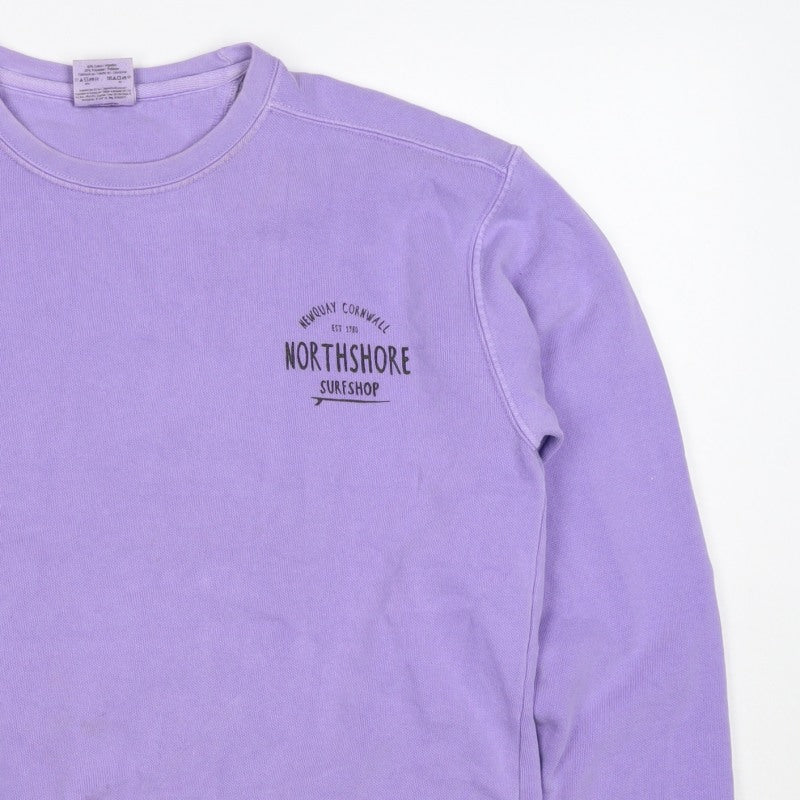 Comfort Colours Men's Purple M Pullover Sweatshirt Northshore Surfshop Logo