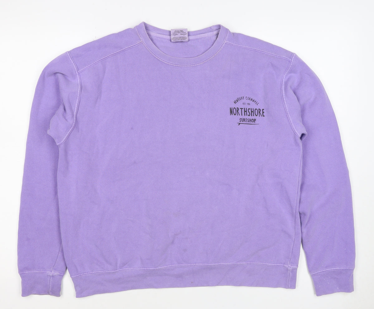 Comfort Colours Men's Purple M Pullover Sweatshirt Northshore Surfshop Logo