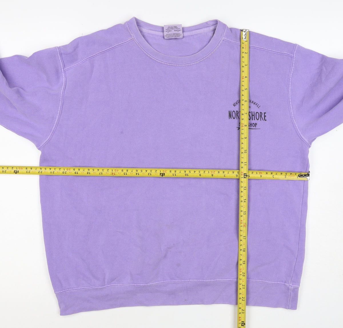 Comfort Colours Men's Purple M Pullover Sweatshirt Northshore Surfshop Logo