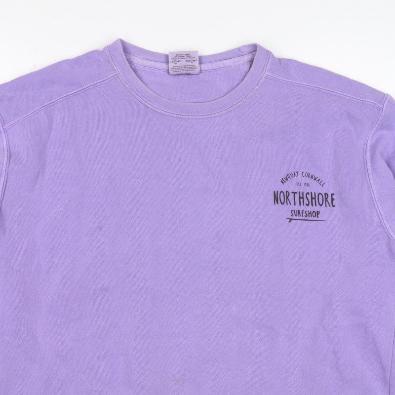Comfort Colours Men's Purple M Pullover Sweatshirt Northshore Surfshop Logo