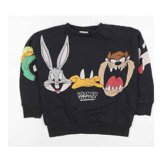 Next Boys Black 5-6 Years Looney Tunes Graphic Pullover Sweatshirt