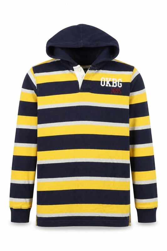 OshKosh B'gosh Boys Multicoloured Striped Hooded Rugby Hoodie 16 Years