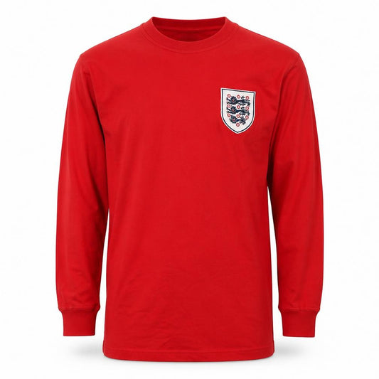 Umbro Men’s Red L England Crest Long Sleeve Cotton T-Shirt