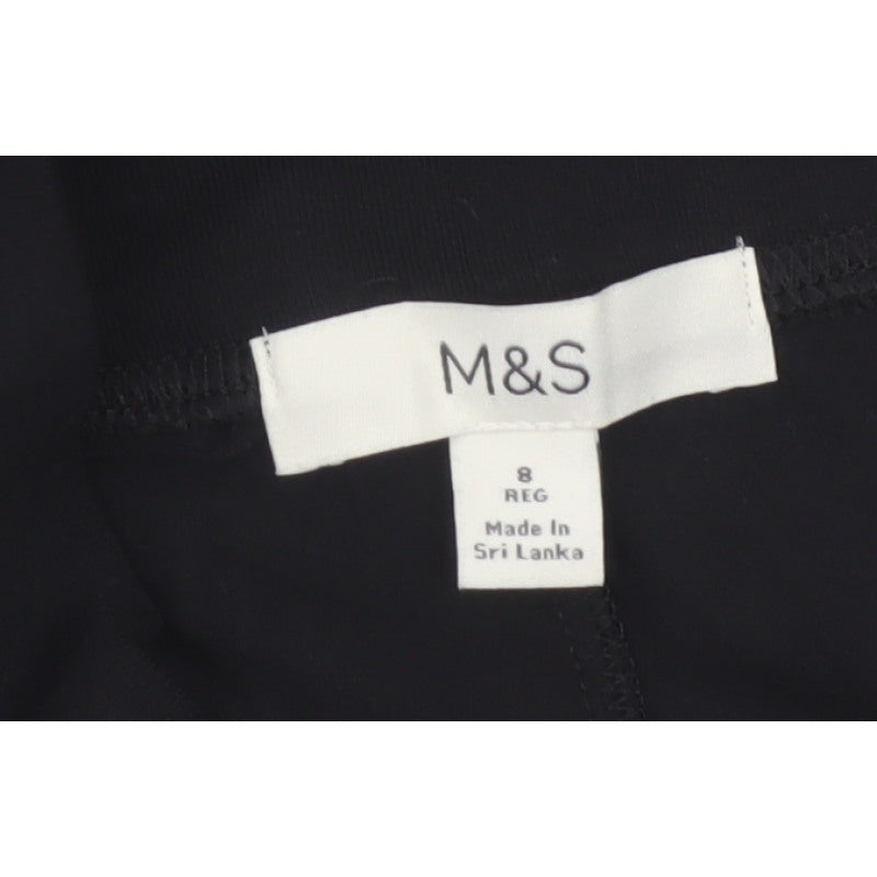 M&S Women’s Black Size 8 Regular Stretch Viscose Jersey Leggings