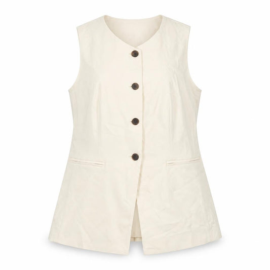 Marks and Spencer Women Ivory Size 16 Tailored Stretch Suit Waistcoat