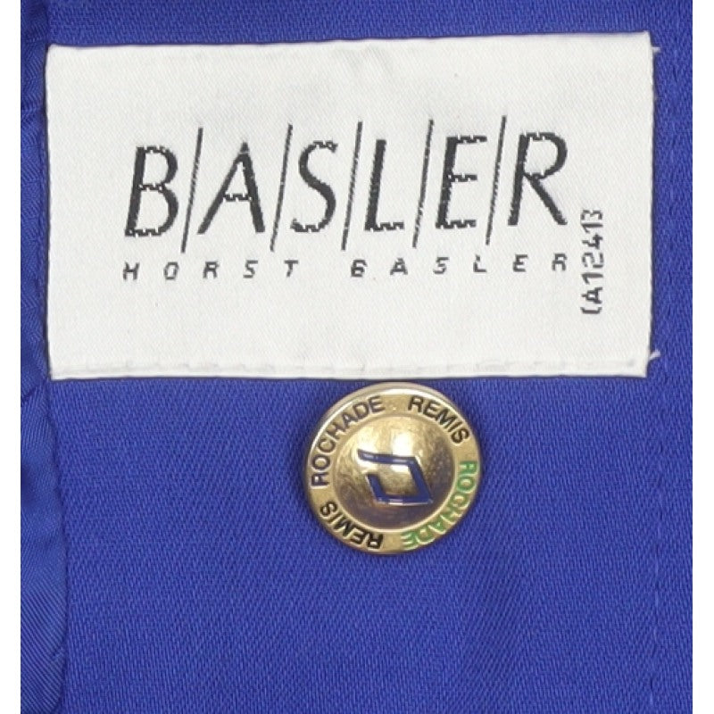 Basler Women’s Blue UK 10 Wool Blend Collarless Snap Jacket
