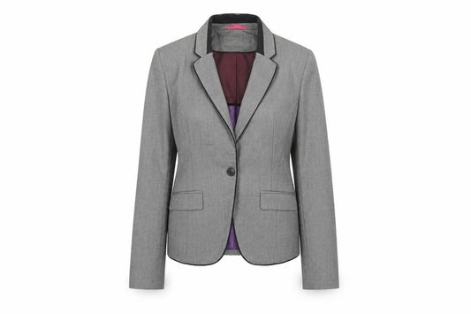 Next Women Grey Slim Fit Blazer UK 10 Single-Breasted Tailored