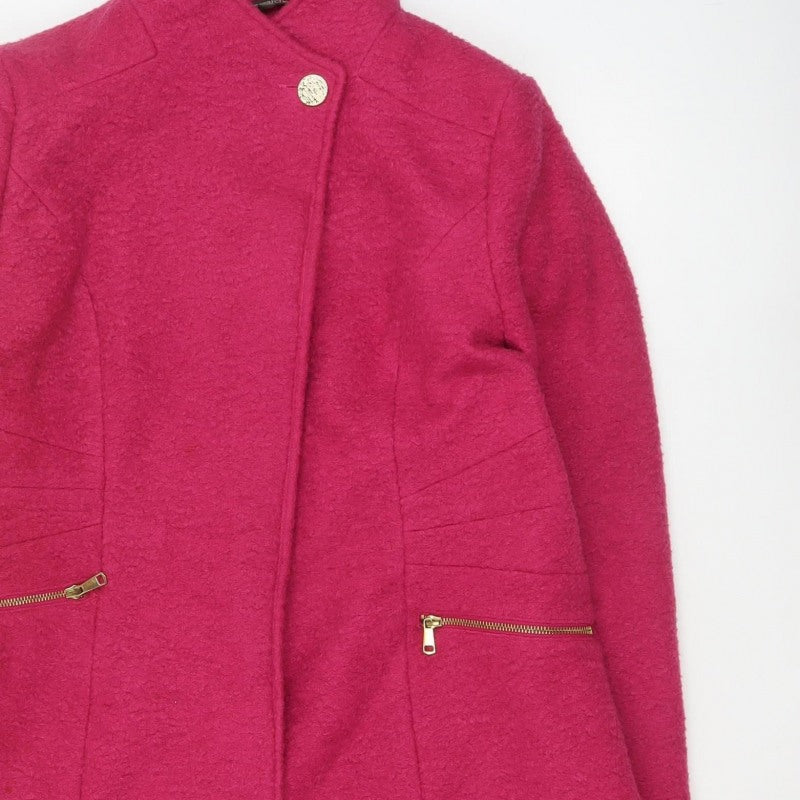 Bonmarché Women’s Pink Size 16 Mid-Length Overcoat Zip Pockets