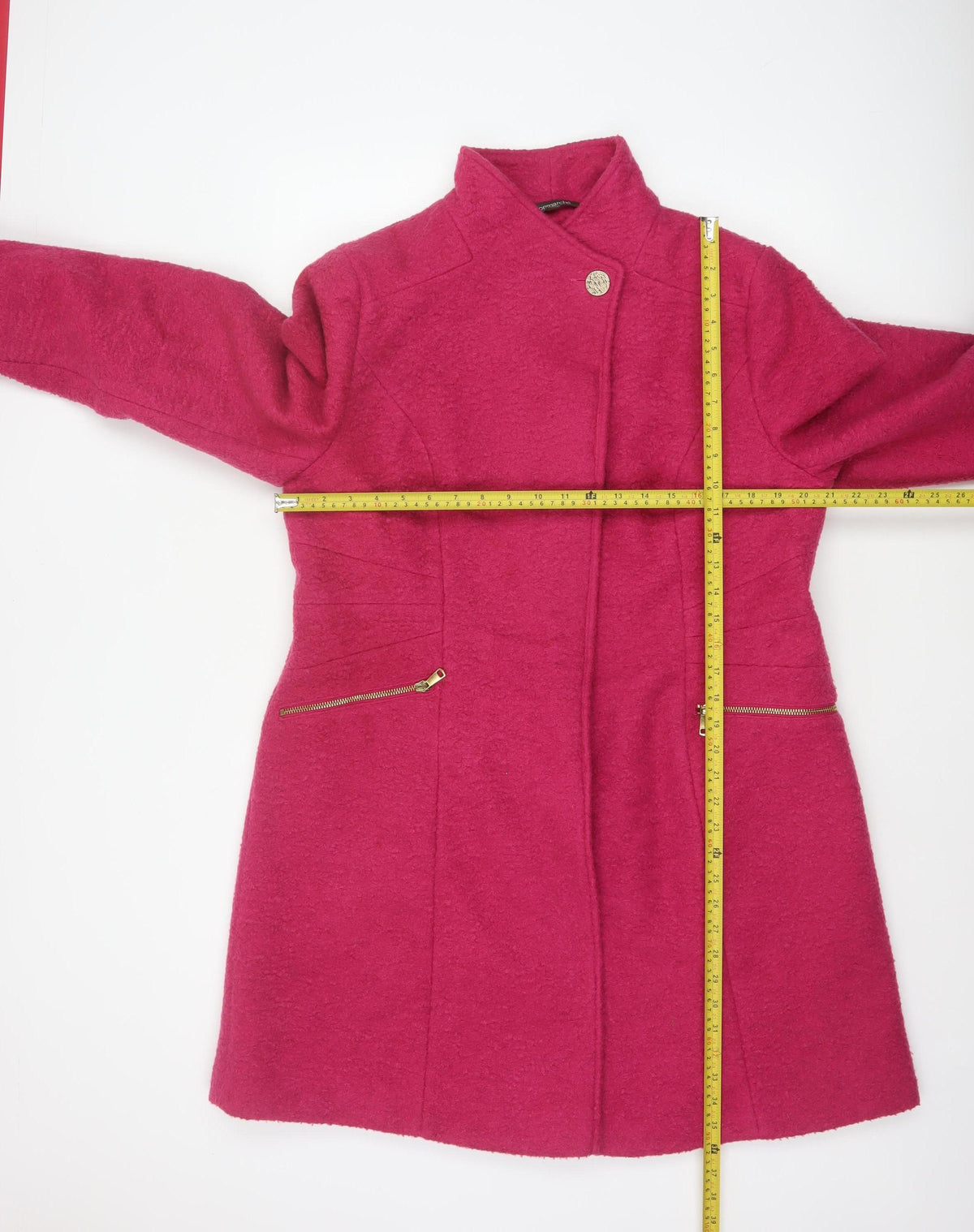 Bonmarché Women’s Pink Size 16 Mid-Length Overcoat Zip Pockets