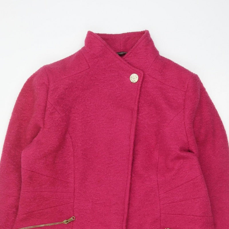 Bonmarché Women’s Pink Size 16 Mid-Length Overcoat Zip Pockets
