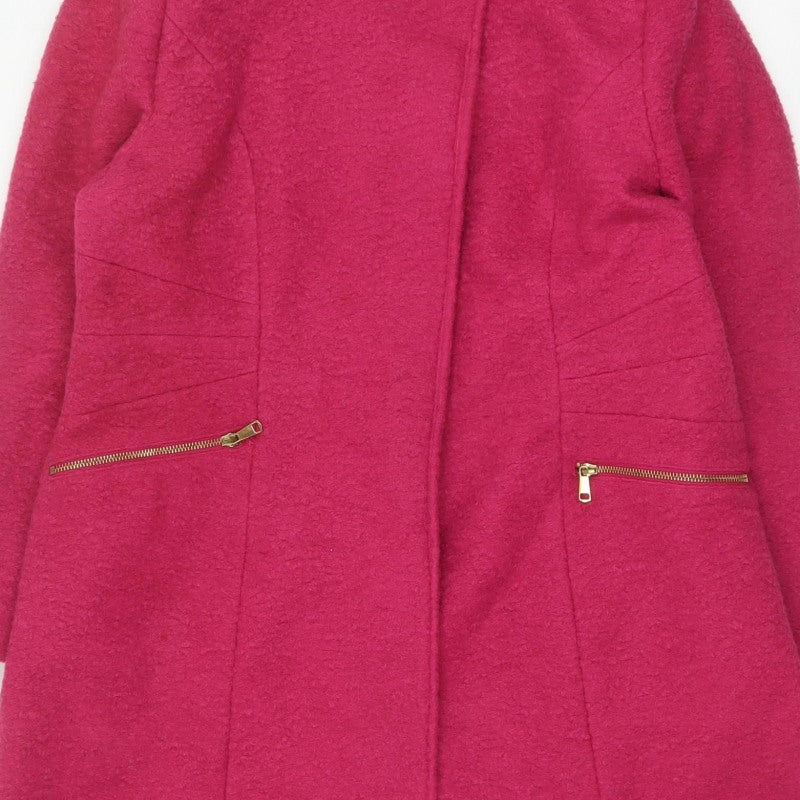 Bonmarché Women’s Pink Size 16 Mid-Length Overcoat Zip Pockets