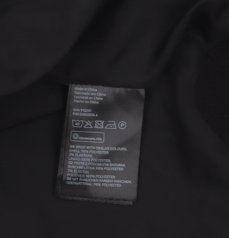 H&M Women Black UK 8 Long Open Basic Coat Jacket Lined Pockets