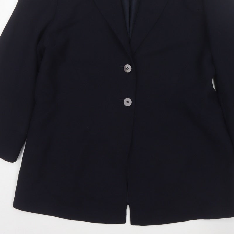 Viyella Women’s Blue UK 16 Two Button Wool Blend Blazer Jacket
