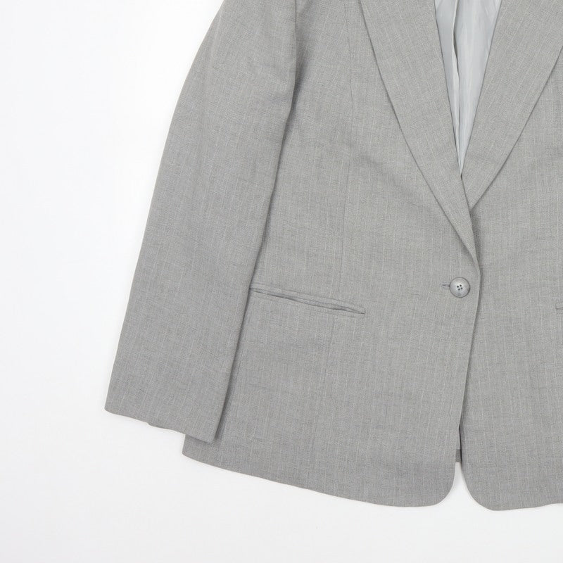 Marks and Spencer Women's Grey UK 20 Tailored Single-Breasted Blazer
