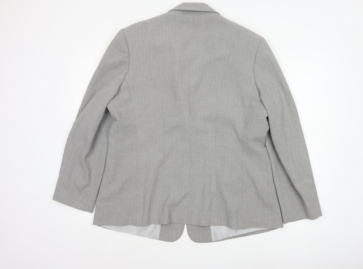 Marks and Spencer Women's Grey UK 20 Tailored Single-Breasted Blazer