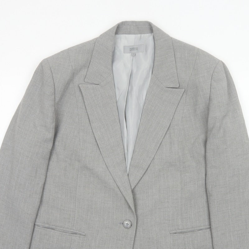 Marks and Spencer Women's Grey UK 20 Tailored Single-Breasted Blazer