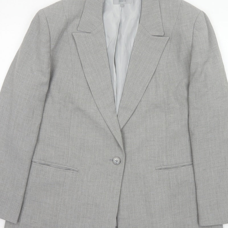 Marks and Spencer Women's Grey UK 20 Tailored Single-Breasted Blazer