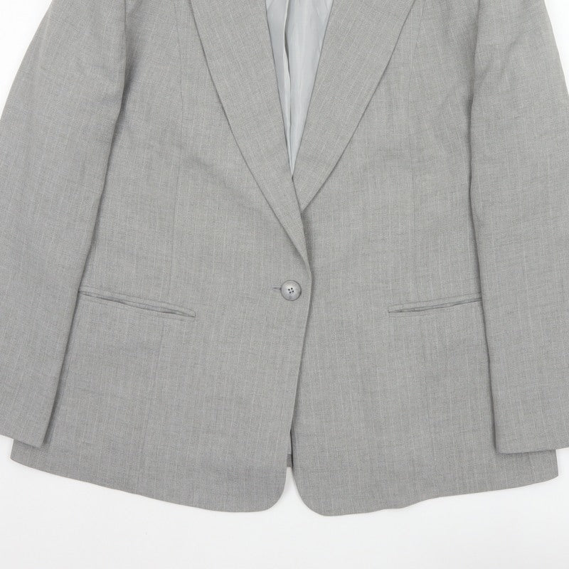 Marks and Spencer Women's Grey UK 20 Tailored Single-Breasted Blazer