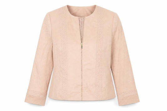 Viyella Women's Pink UK 12 Collarless Zip Lined Basic Jacket