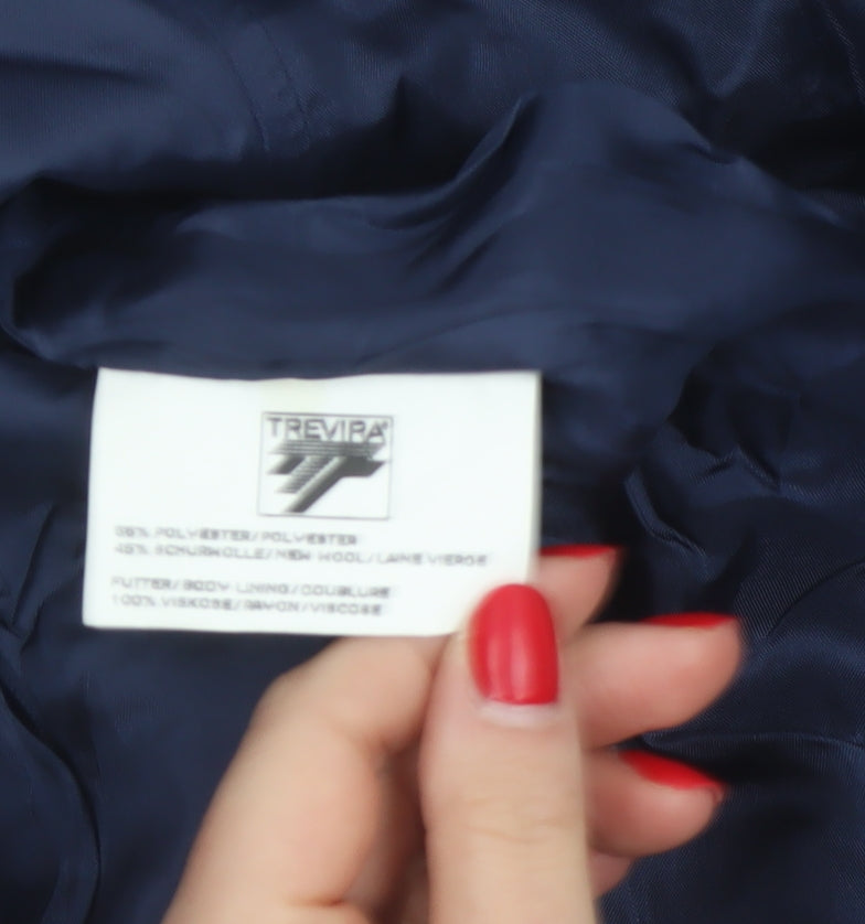 Basler Women Blue UK 12 Long Tailored Lined Blazer Jacket