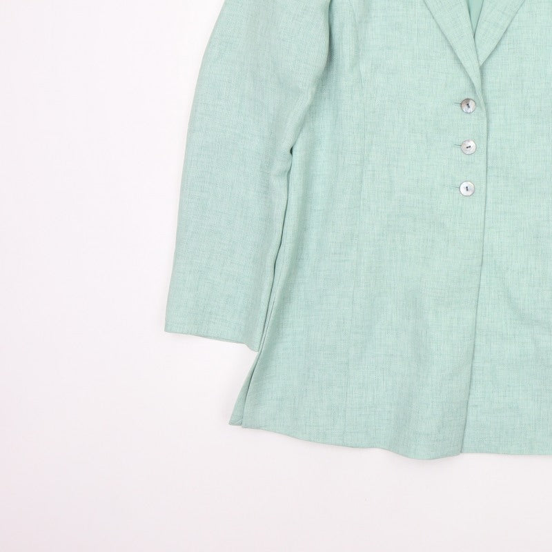 Viyella Women Green UK 10 Tailored Single-Breasted Blazer Jacket
